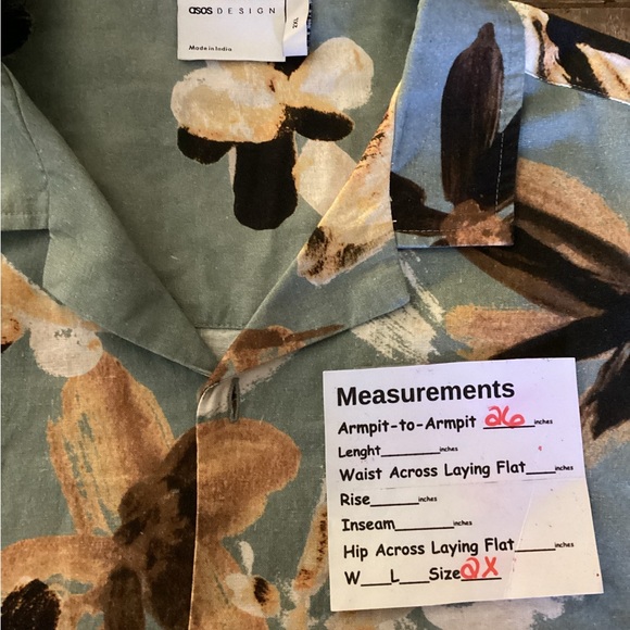 Men’s Hawaiian Shirt ASOS Design Brown Floral Button Down - Picture 5 of 7